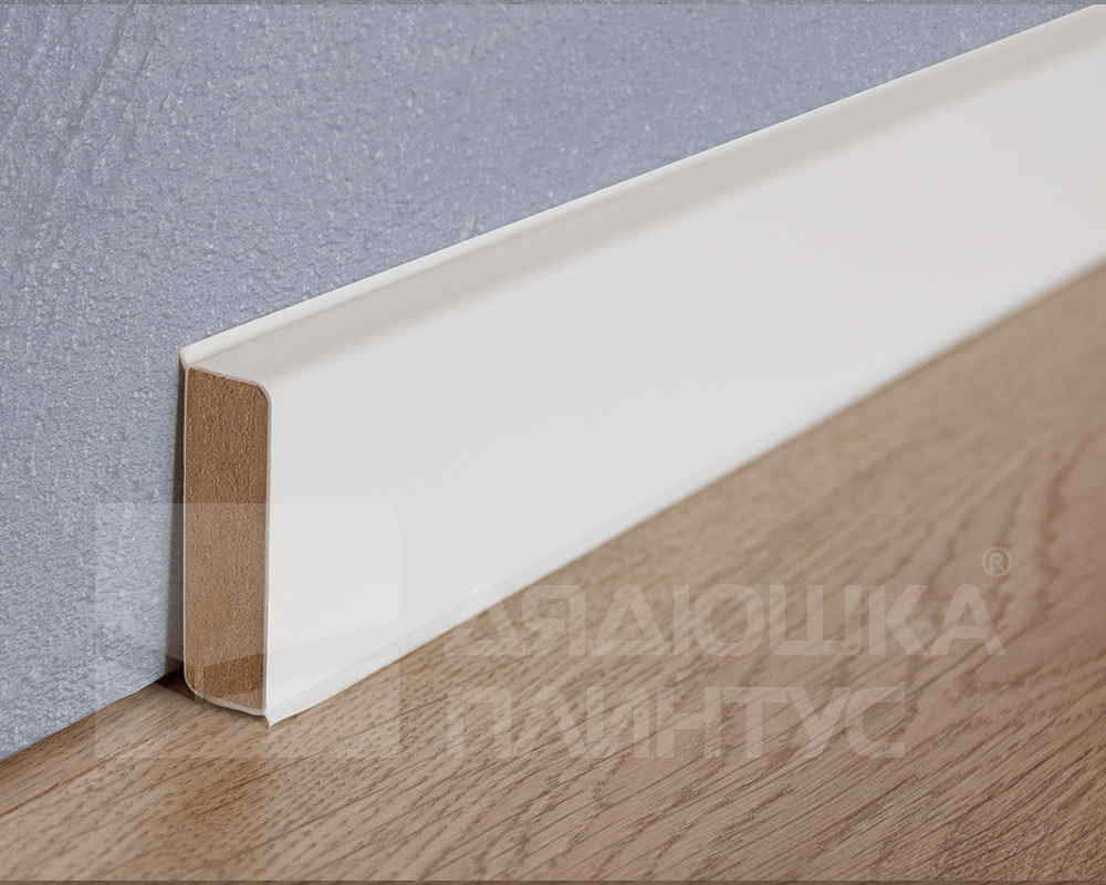 Плинтус ХДФ Dollken Cubu Flex Life 100 мм х 2,5 м 1013 (5012) Белый