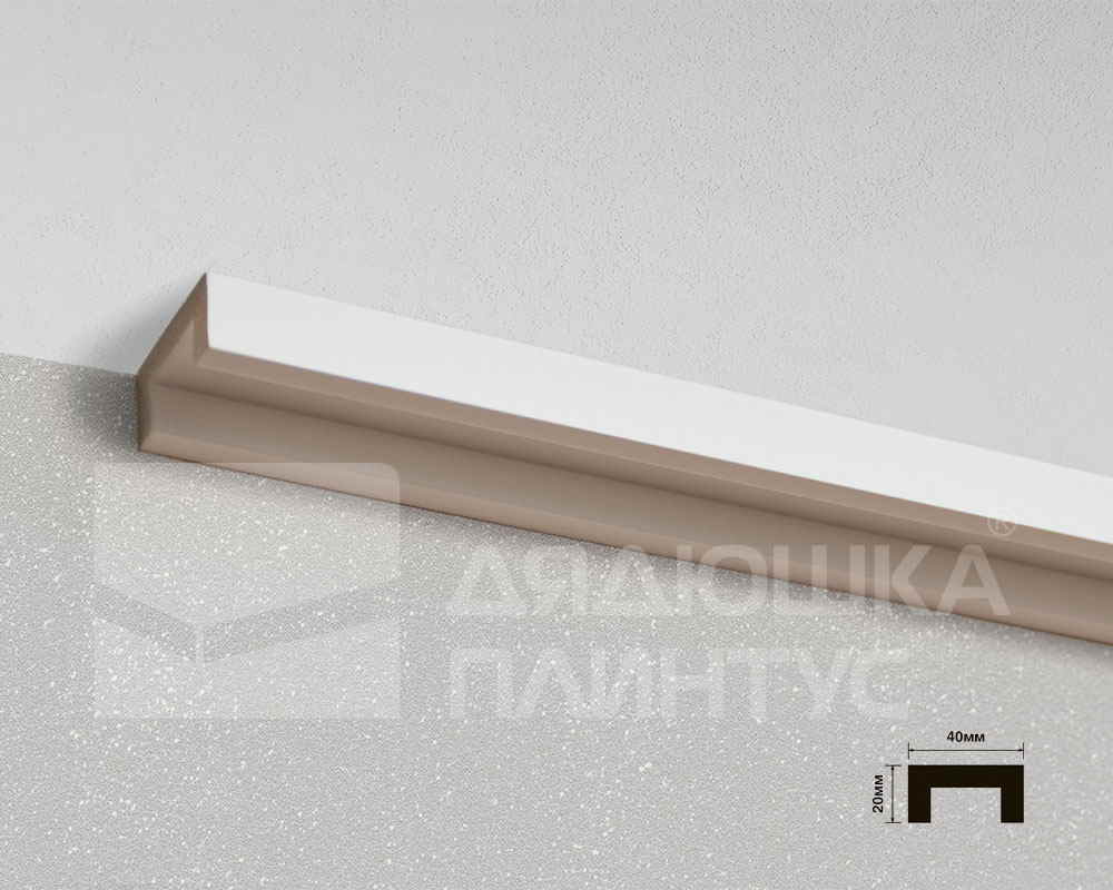 Молдинг из полистирола высокой плотности HI WOOD LB40 40мм х 20мм х 2,0м.