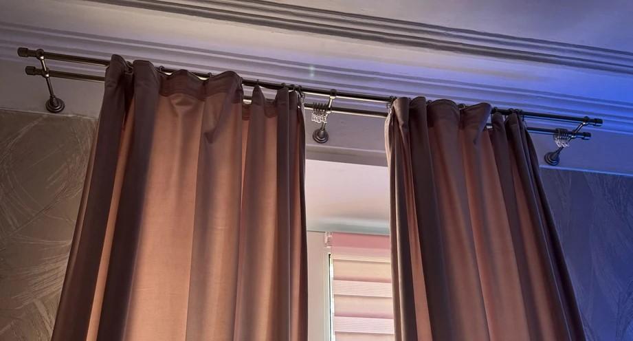 Карниз двухрядный кованый УЮТ d25мм 1,8м Бронза