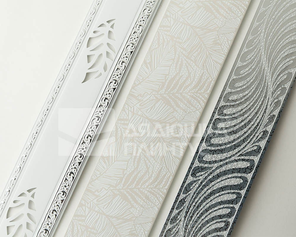 Планка ПВХ Лабиринт МАГЕЛЛАН 5см 50м  белый/серебро. Цена за 1 метр