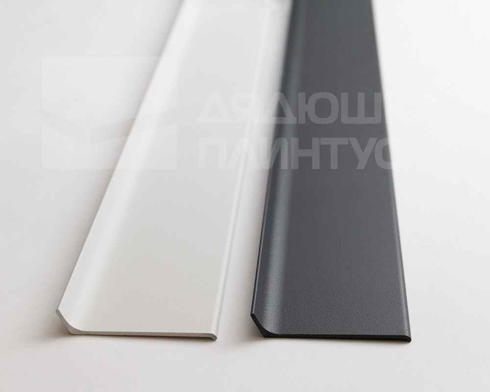 Плинтус алюминиевый 60 мм ПЛ-60 (92481PF7) белый муар 3м.