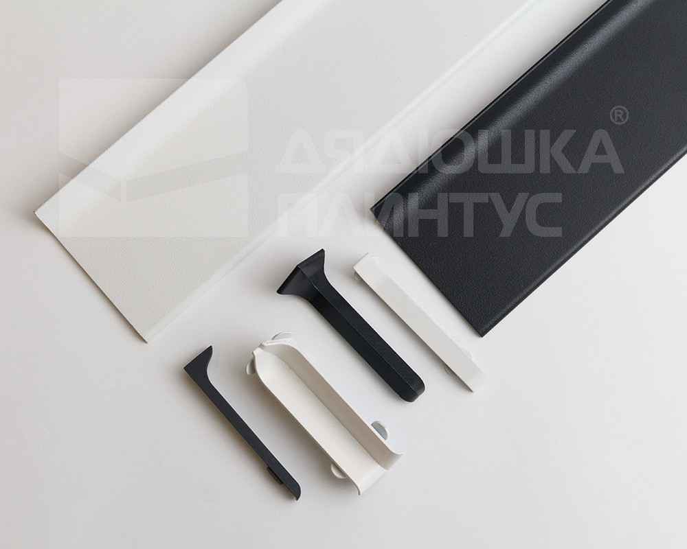 Плинтус алюминиевый 60 мм ПЛ-60 (92481PF7) белый муар 3м.