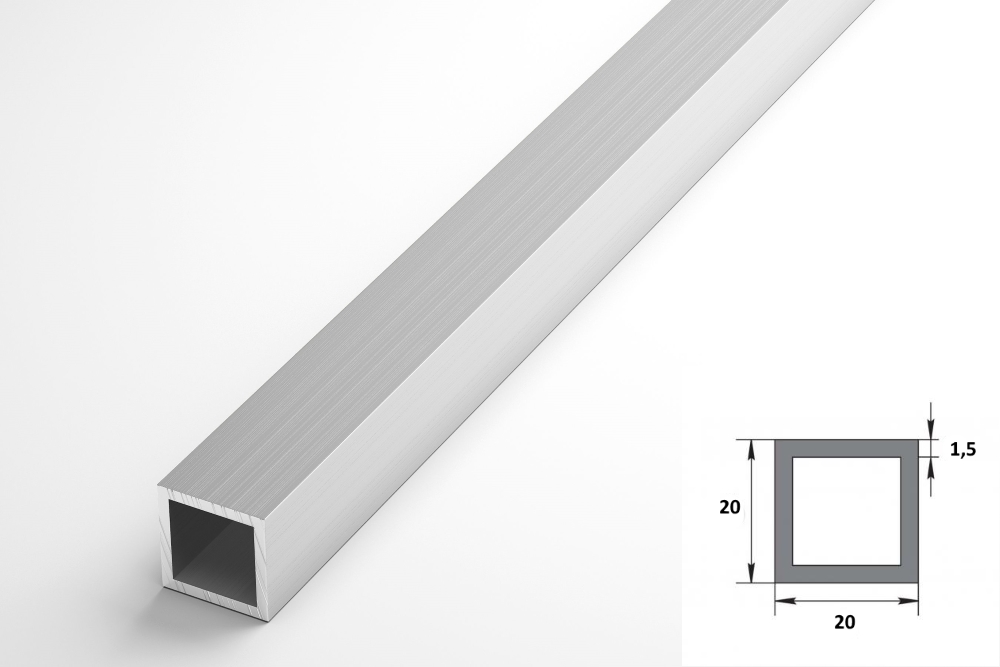 Труба квадратная 20х20 мм ТКв 03.2000.500 Без окраса