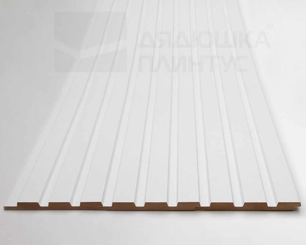 Стеновая панель МДФ. 2760*122*12мм AP122502.91 Белый под покраску