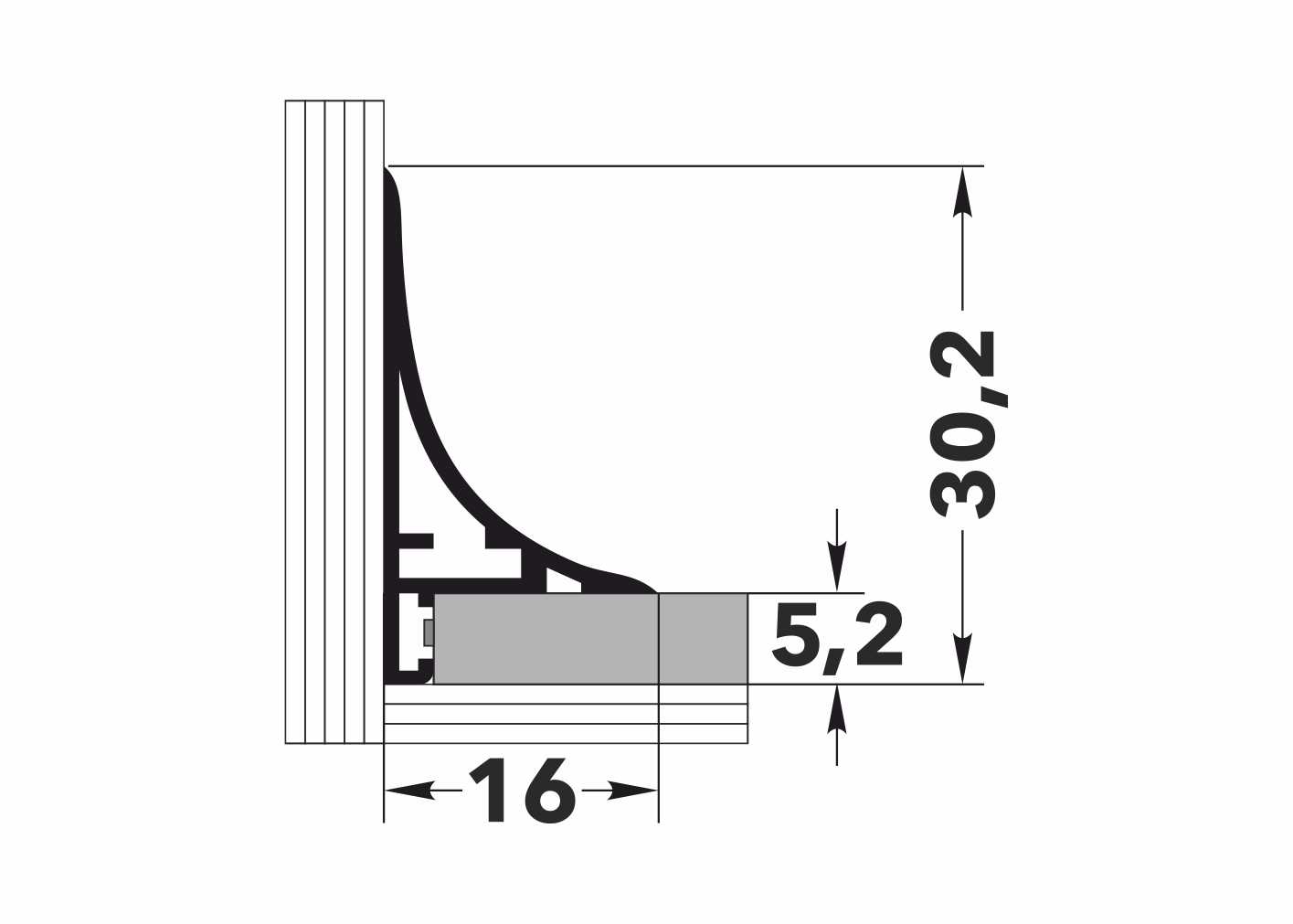 Антиплинтус алюминиевый Апл 04.2700.01л Анод серебро
